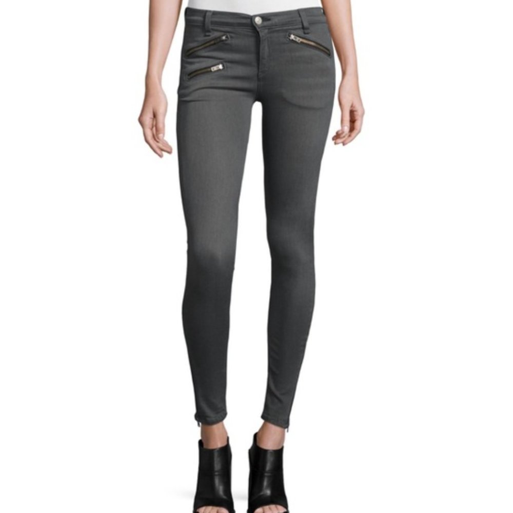 Rag & Bone Grey Moto Zipper Jeans Sz 28